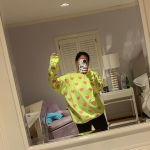 Hand painted Hanes sweatshirt - pink hearts